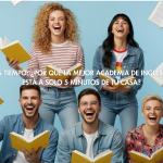 Jóvenes riendo con libros amarillos en That's Cool Hospitalet